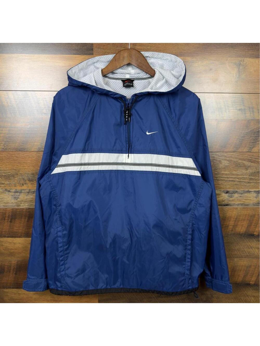 Vintage Nike 90s Blue Pullover Windbreaker Jacket Youth Large 12-14